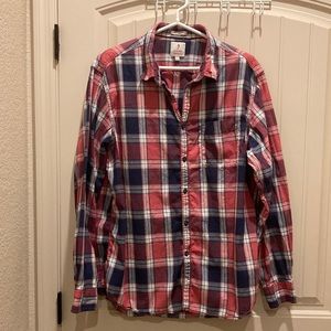 Indian Terrain Men’s Sz XL Shirt Cotton Button Down Long Sleeves Plaid Slim Fit